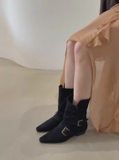 Fold-over Suede Rider Boots